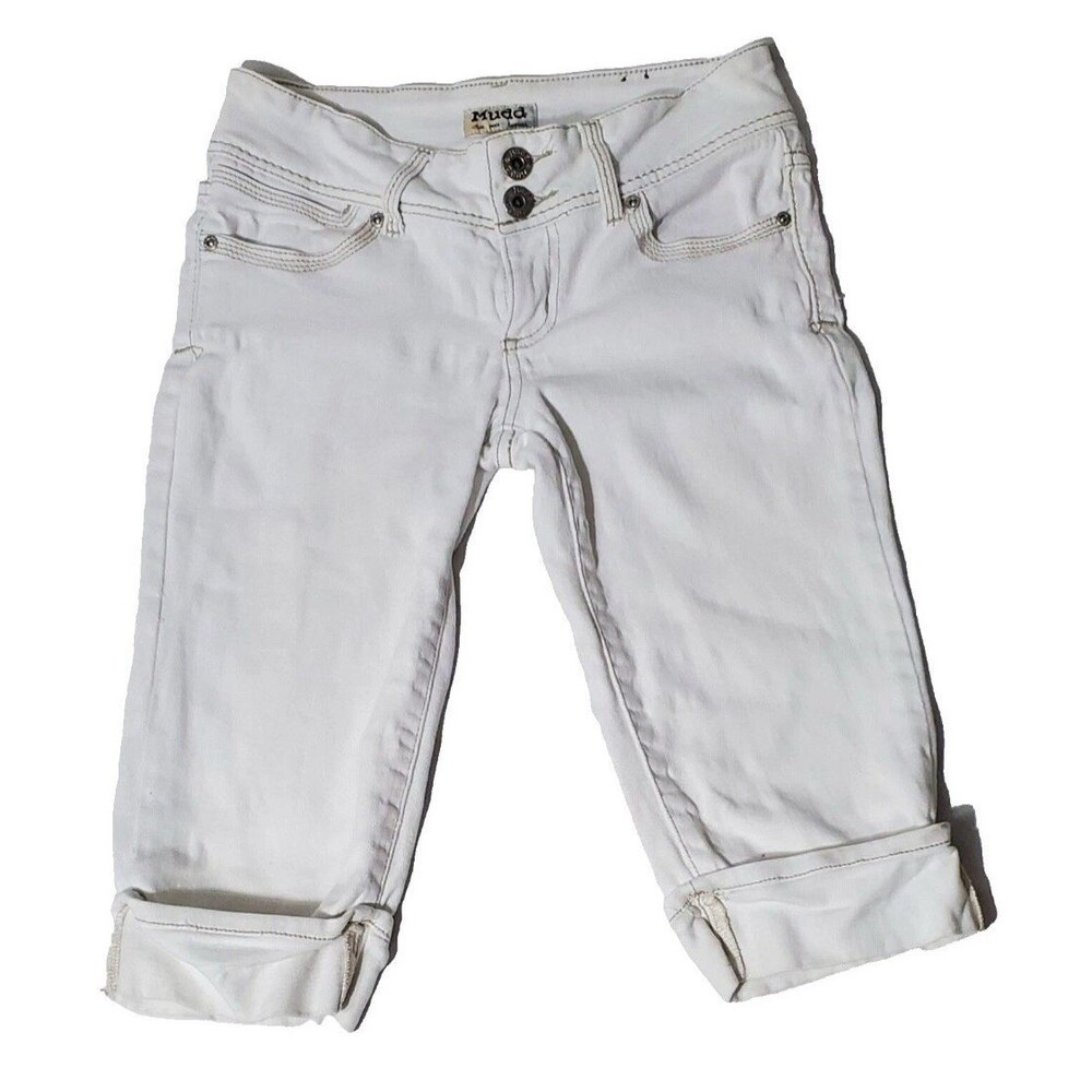 Mudd White Women's Capris Size 3 Stretch Bermudas